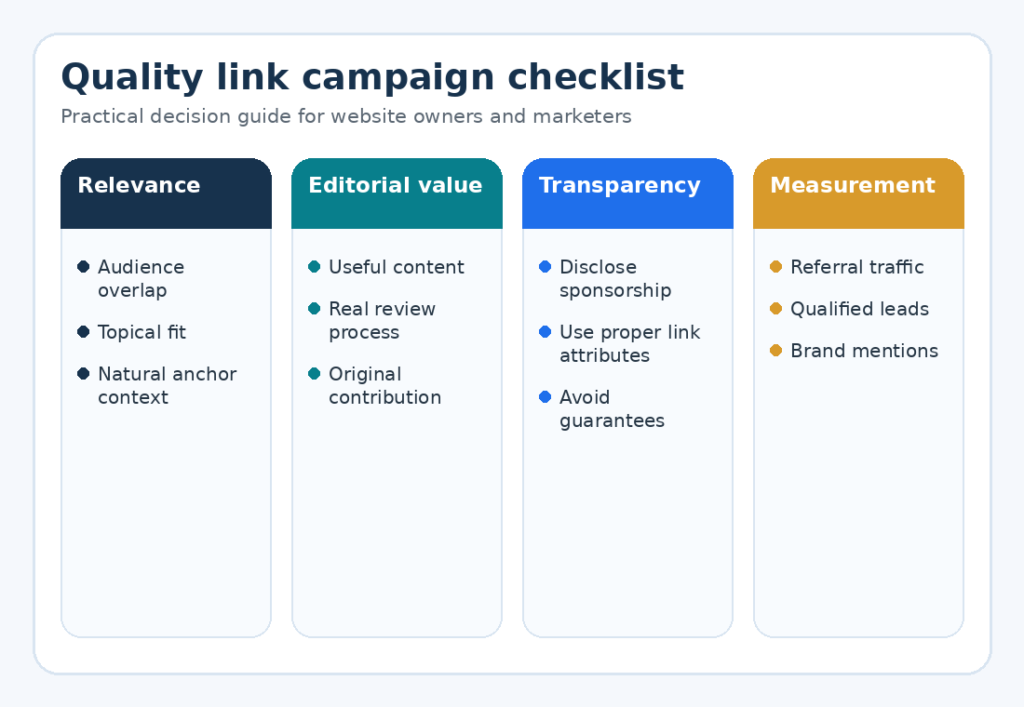 quality link campaign checklist