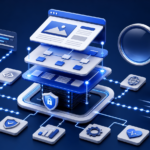 Technical SEO illustration showing website crawlability, indexing, security, and performance