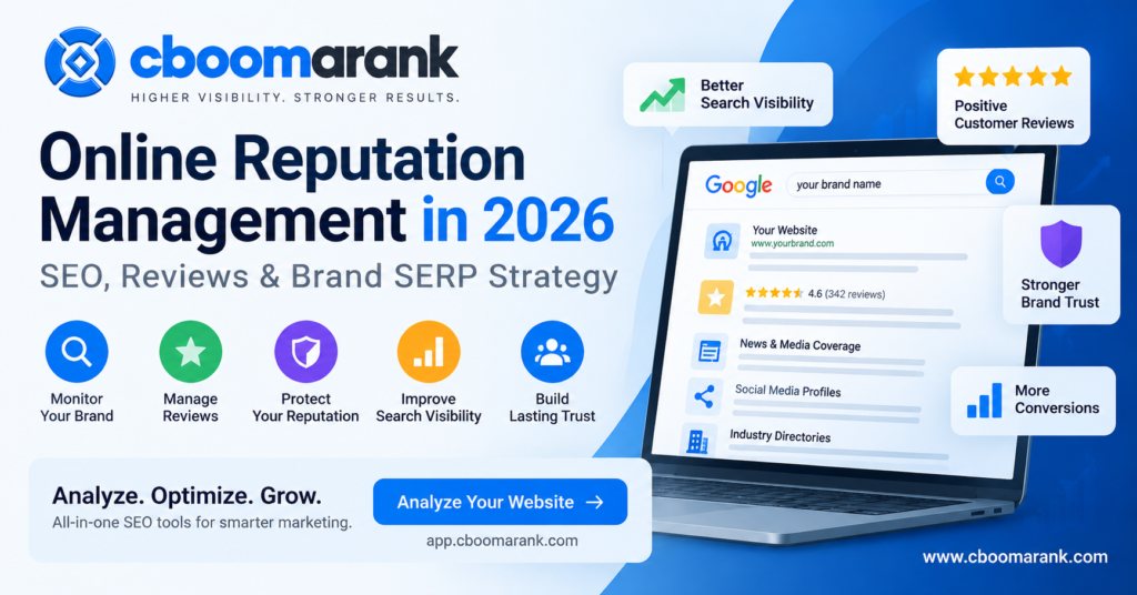 Online reputation management strategy for SEO reviews and brand SERP visibility in 2026