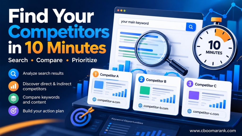 Find competitors online in 10 minutes using search results and a short competitor list