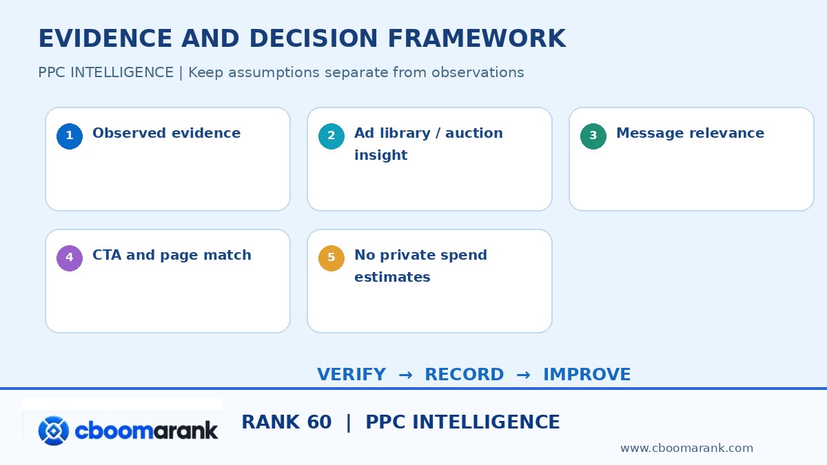 PPC competitor analysis example decision worksheet diagram