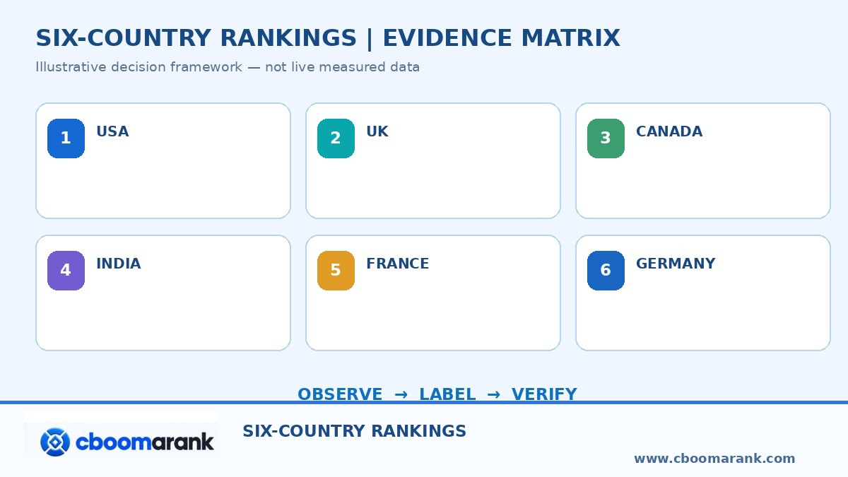 international rank tracking evidence matrix and decision framework